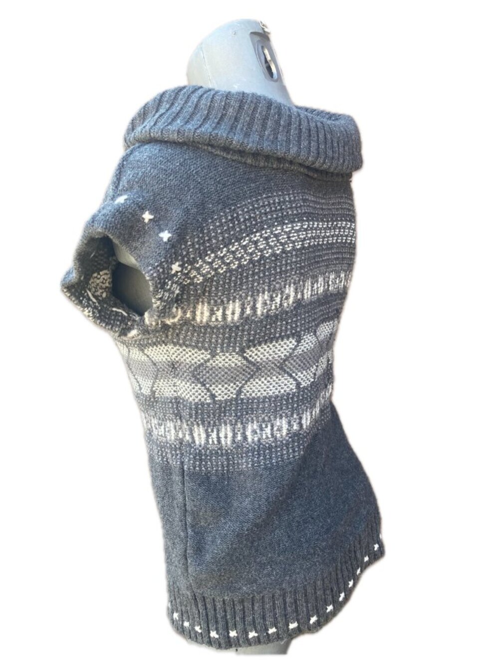 Vintage Route 66 Short Sleeve Cowl Neck Grey Sweater Small RN 42088